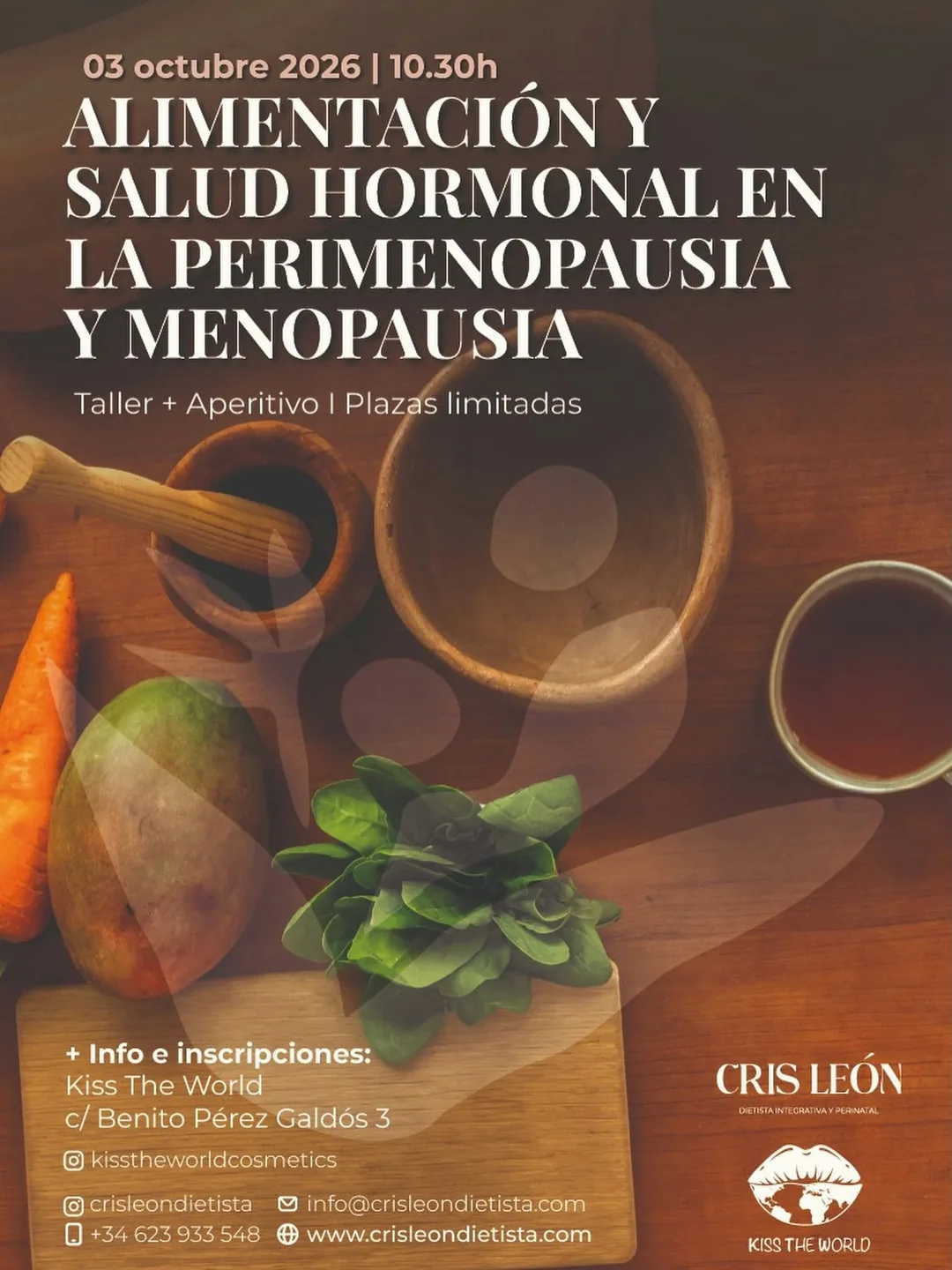 Cartel de Alimentación y salud hormonal en la perimenopausia y menopausia