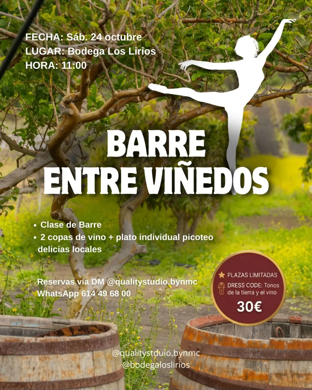 Cartel de Barre entre viñedos