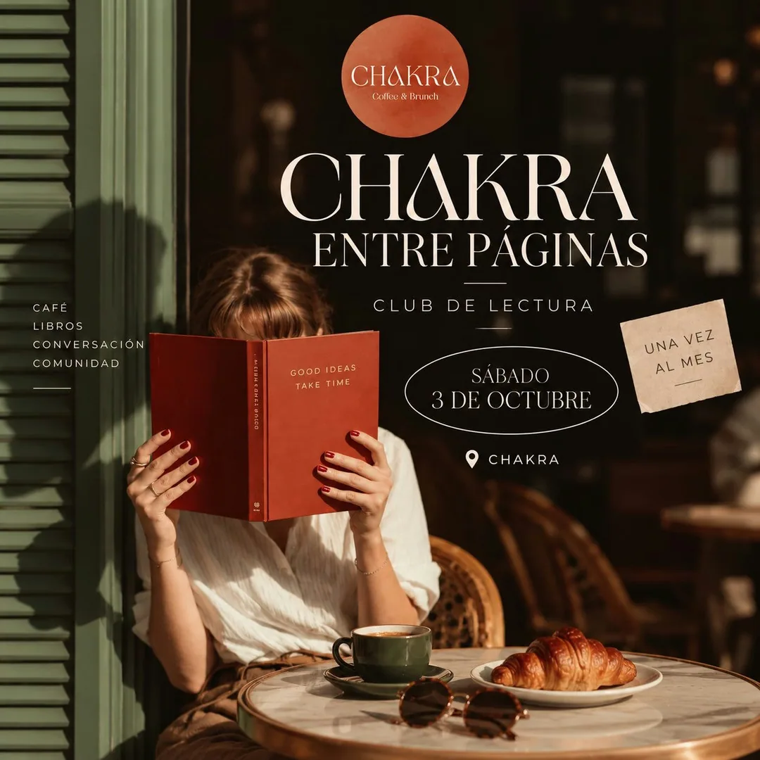 Cartel de Chakra entre páginas - Club de lectura
