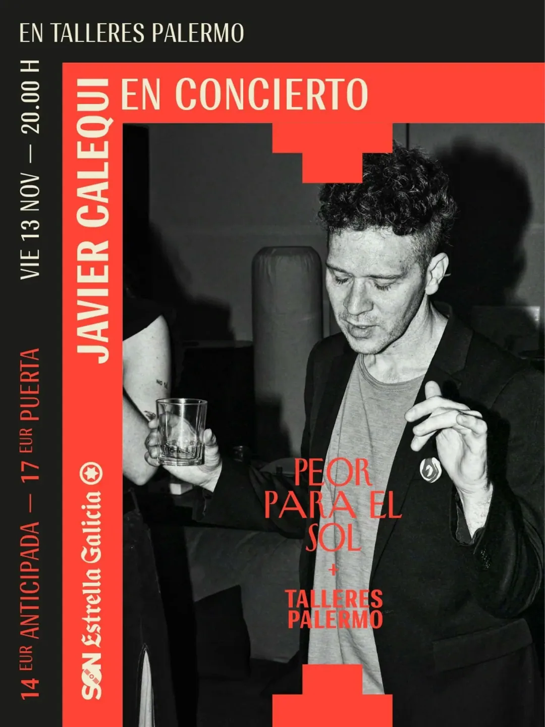 Cartel de Concierto de Javier Calequi en Talleres Palermo
