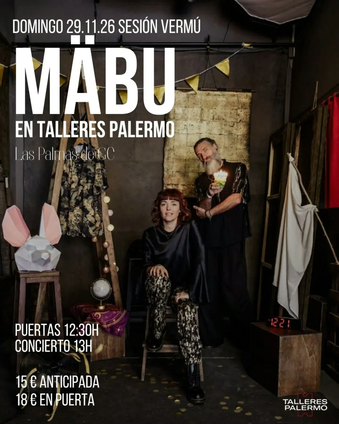 Cartel de Concierto de Mäbu en Talleres Palermo