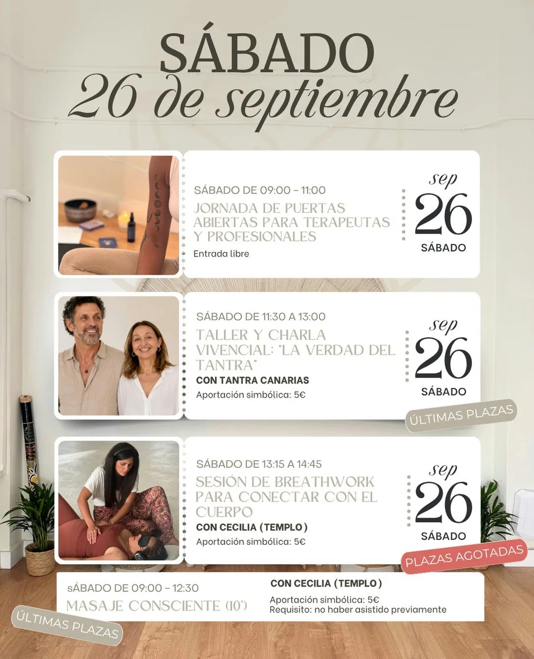 Cartel de Descansar en la Calma: Meditación, Respiración, Vibración y Sonido con SOOON