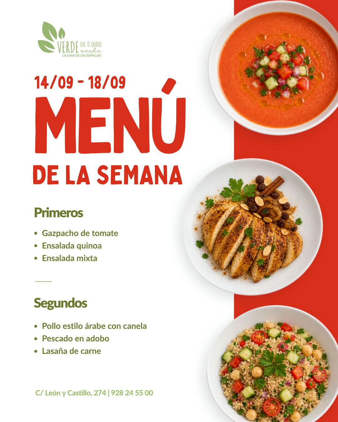 Imagen de la publicación: Menú semanal en La Casa de las Semillas