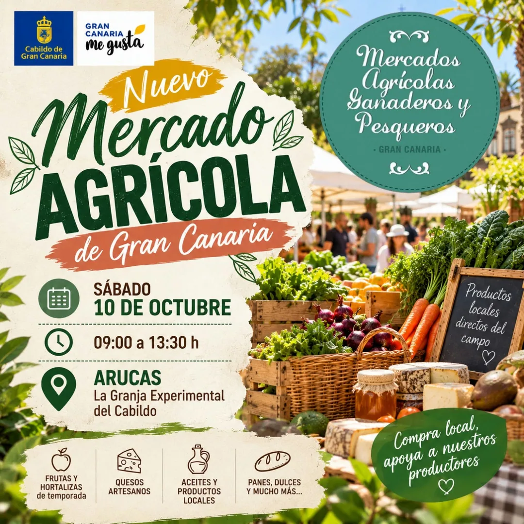 Cartel de Mercado Agrícola de Gran Canaria en Arucas