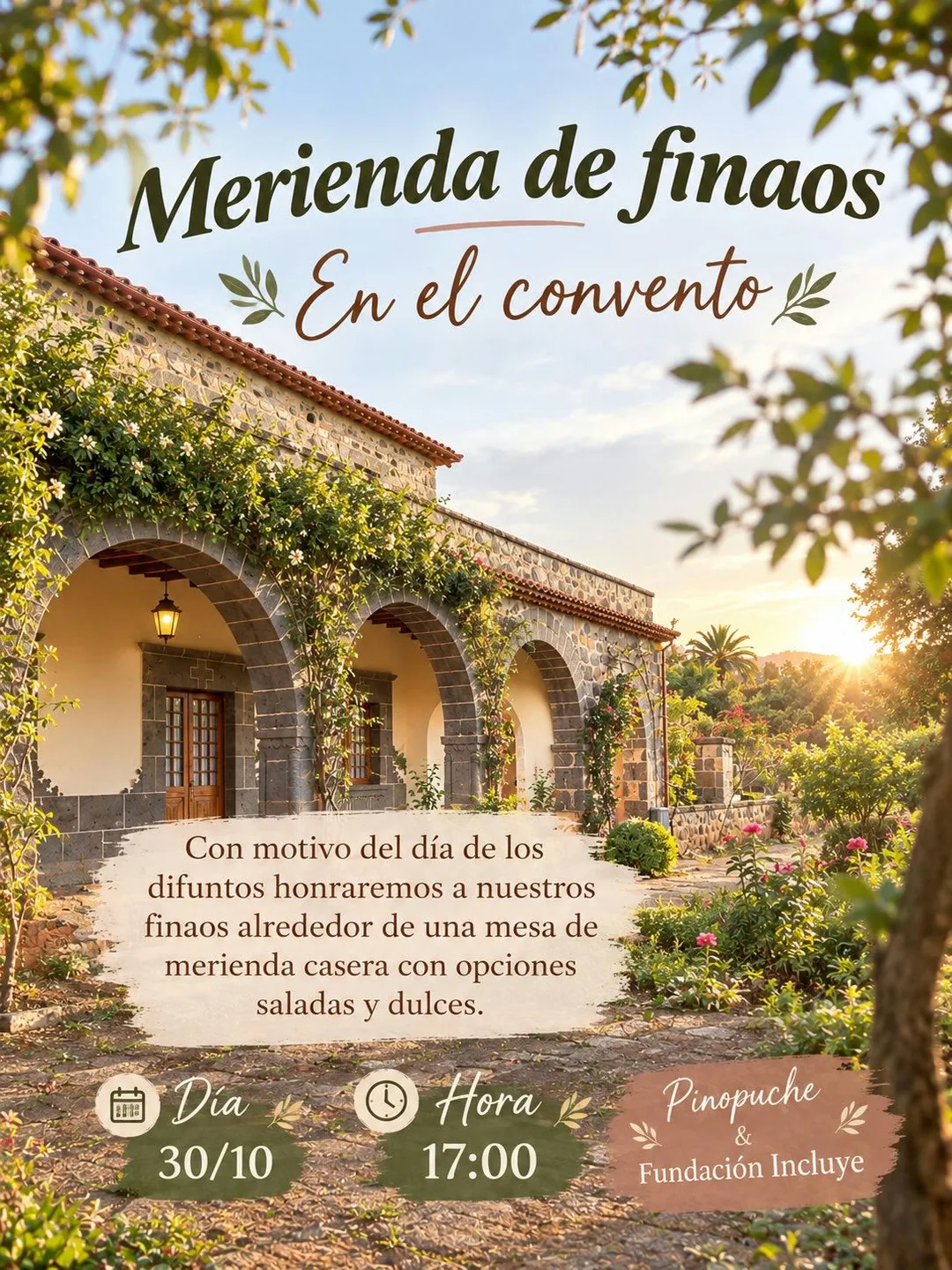 Cartel de Merienda de finaos en el convento