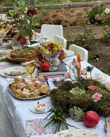 Pinopuche: mesa de una de sus meriendas
