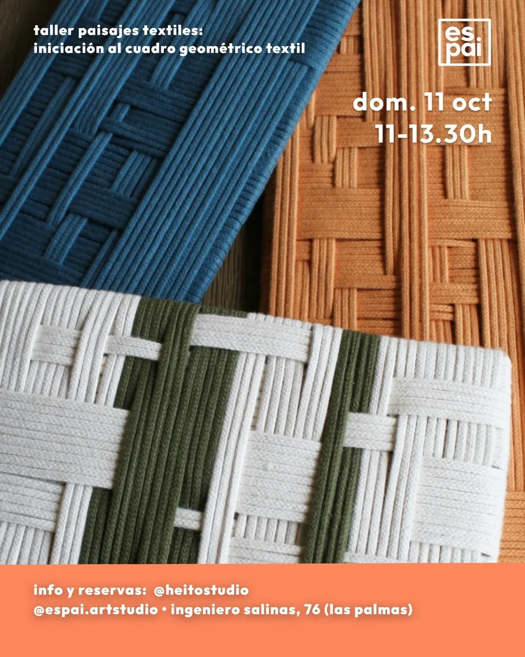 Cartel de Paisajes Textiles: Taller de Iniciación al Cuadro Geométrico Textil