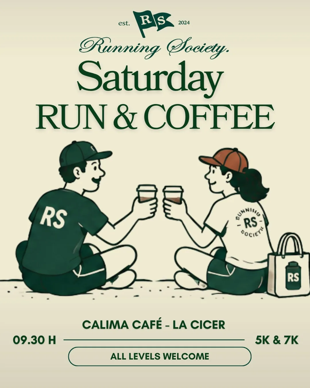 Cartel de Saturday Run & Coffee en Calima Café