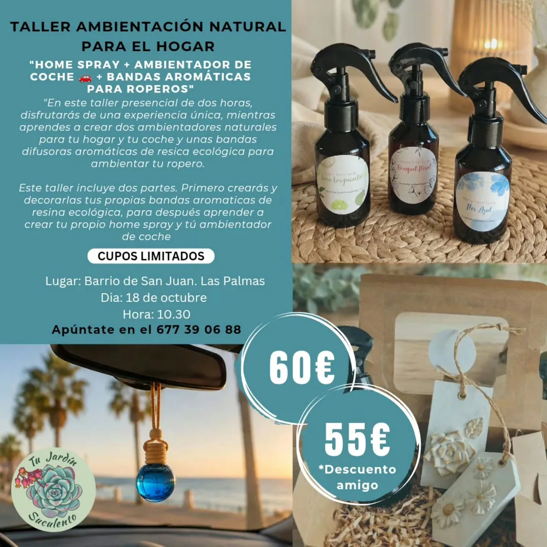 Cartel de Taller Ambientación natural para el hogar