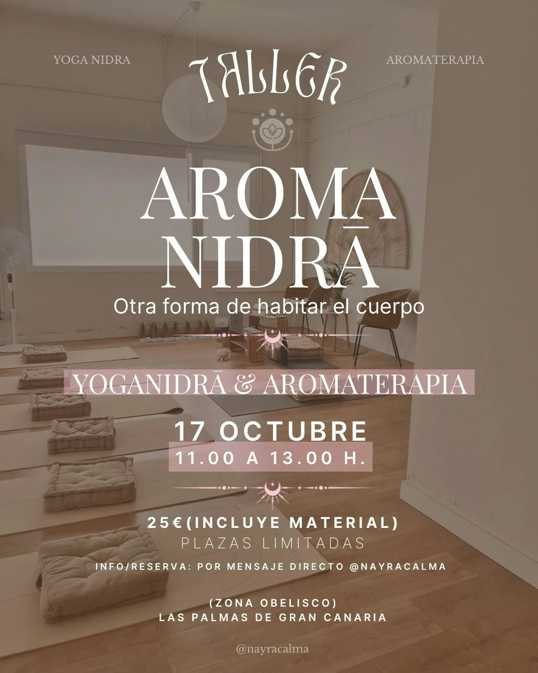 Cartel de Taller AromaNidra: Otra forma de habitar el cuerpo