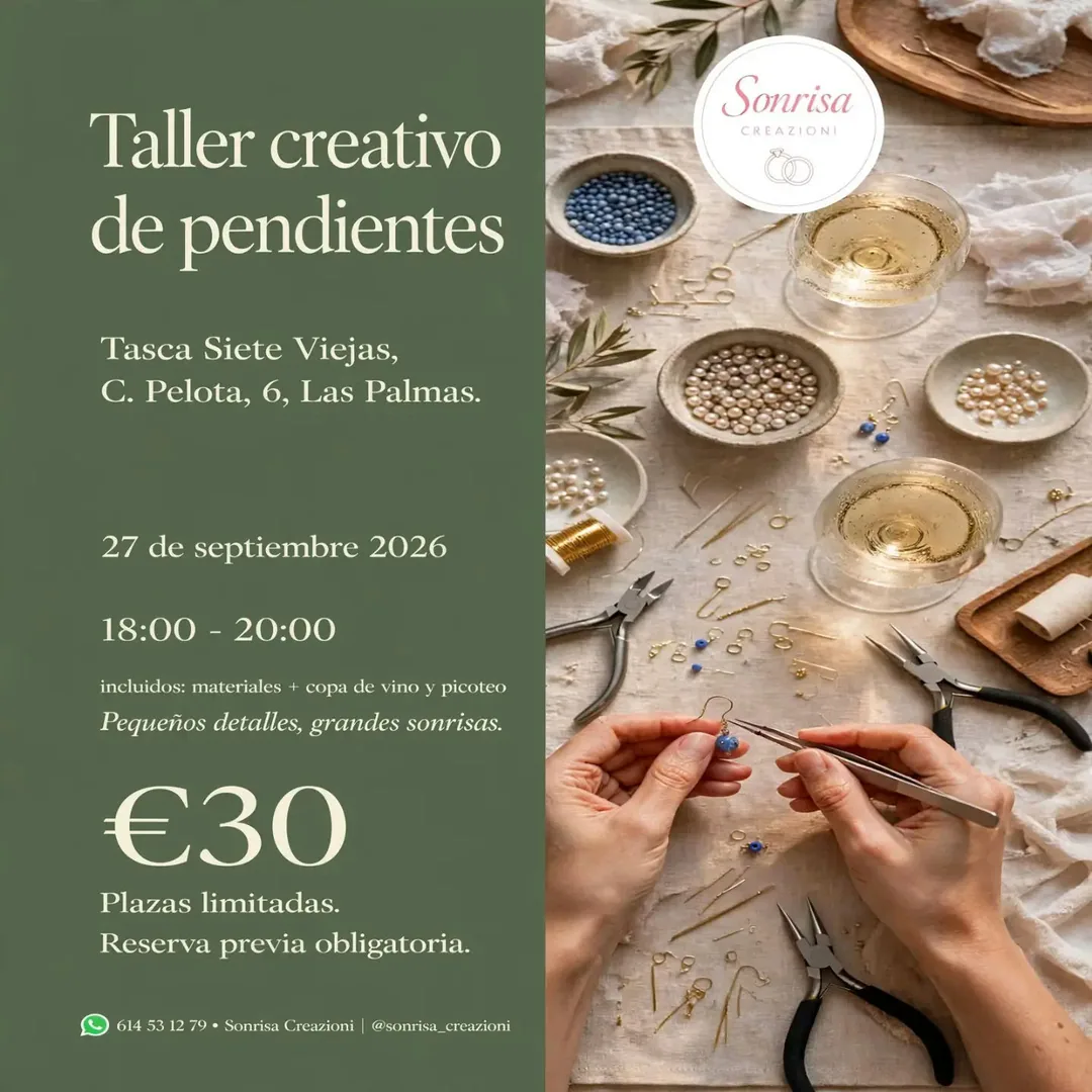 Cartel de Taller creativo de pendientes