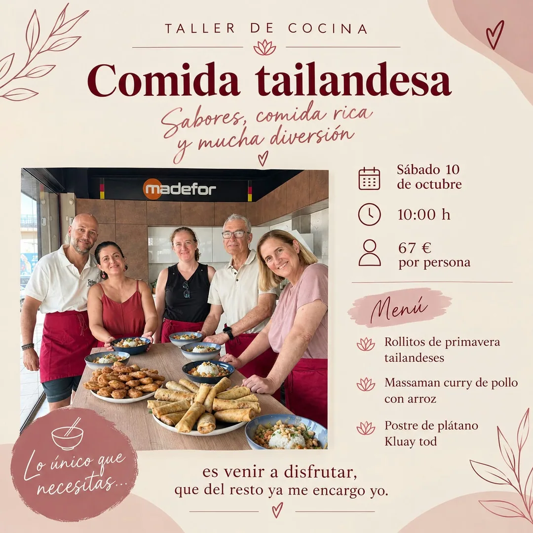 Cartel de Taller de cocina: Comida tailandesa