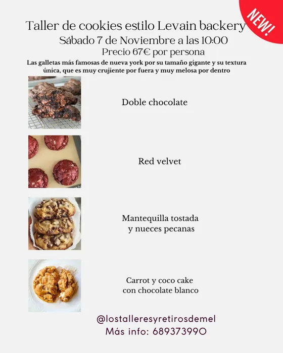 Cartel de Taller de cookies estilo Levain backery