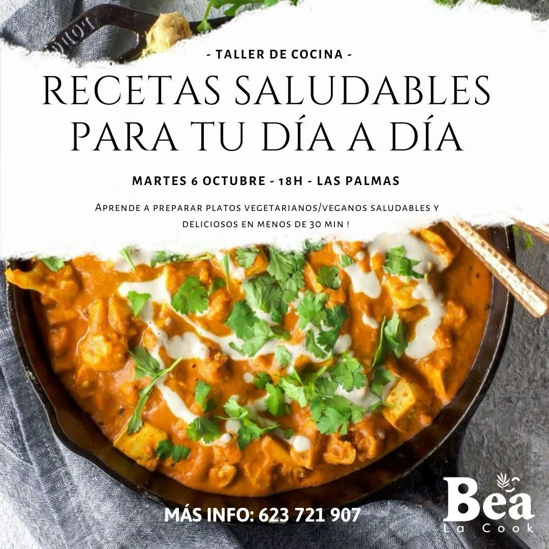 Cartel de Taller de recetas saludables para tu día a día