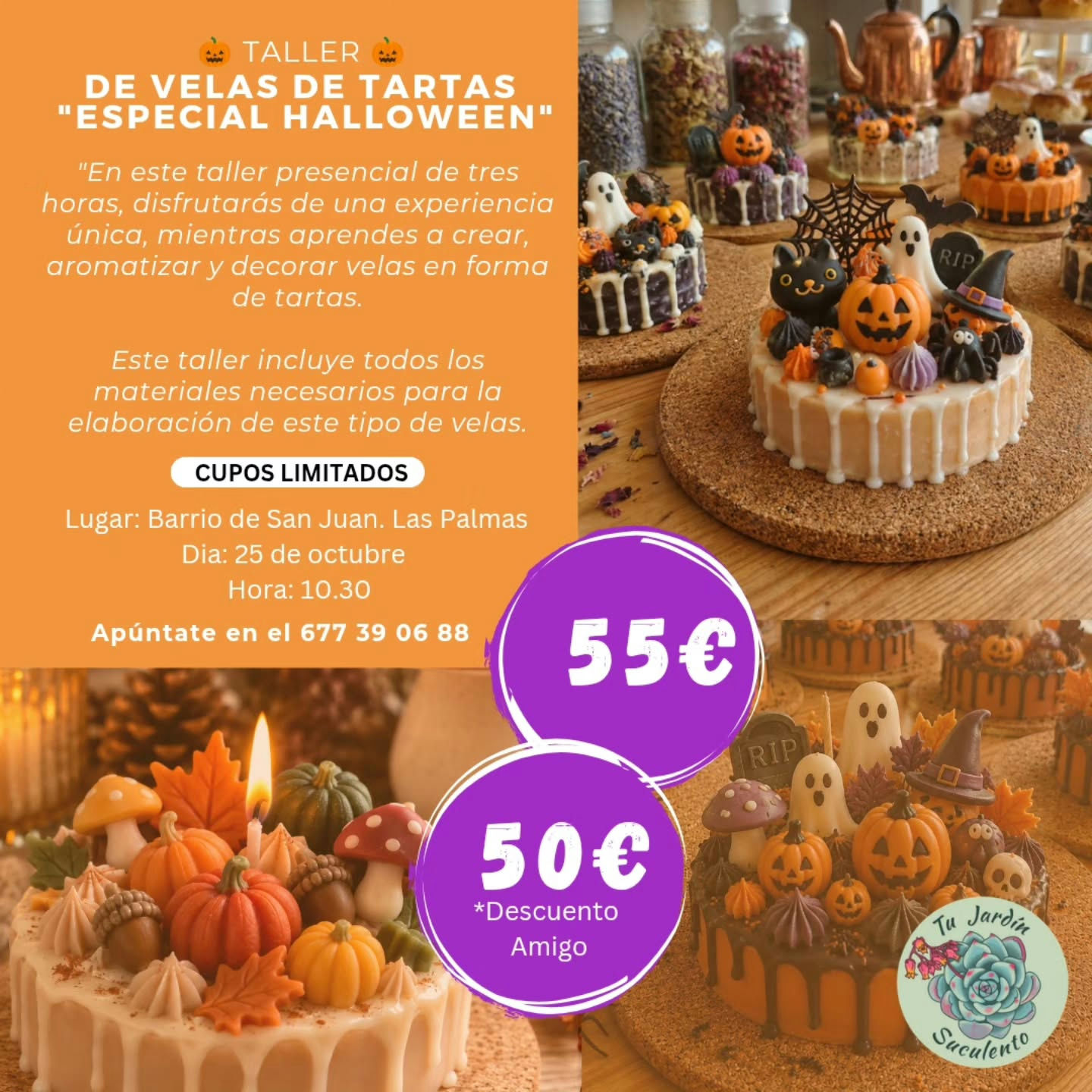 Imagen de la publicación: Taller de velas de tartas especial Halloween
