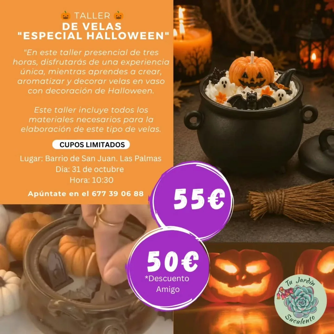 Cartel de Taller de velas especial Halloween