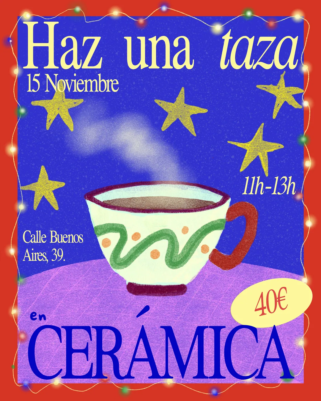 Cartel de Taller: Haz una taza en cerámica