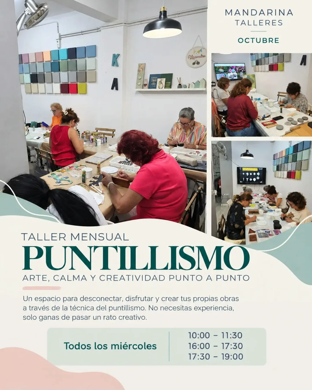 Cartel de Taller Mensual Puntillismo
