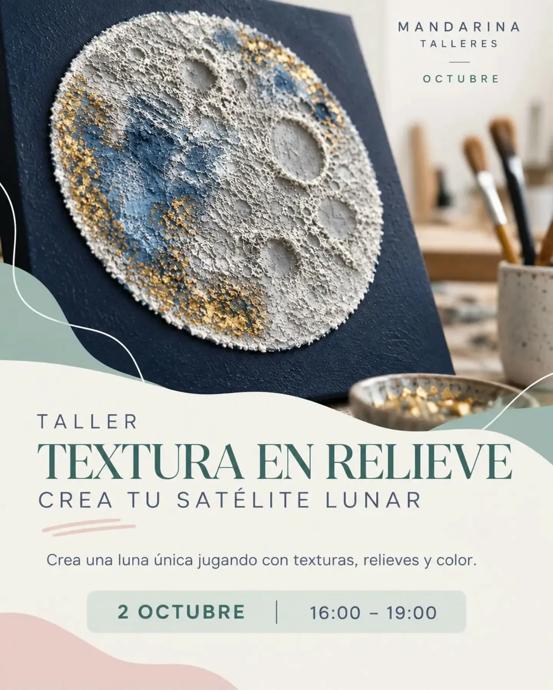 Cartel de Taller Textura en Relieve - Crea tu satélite lunar