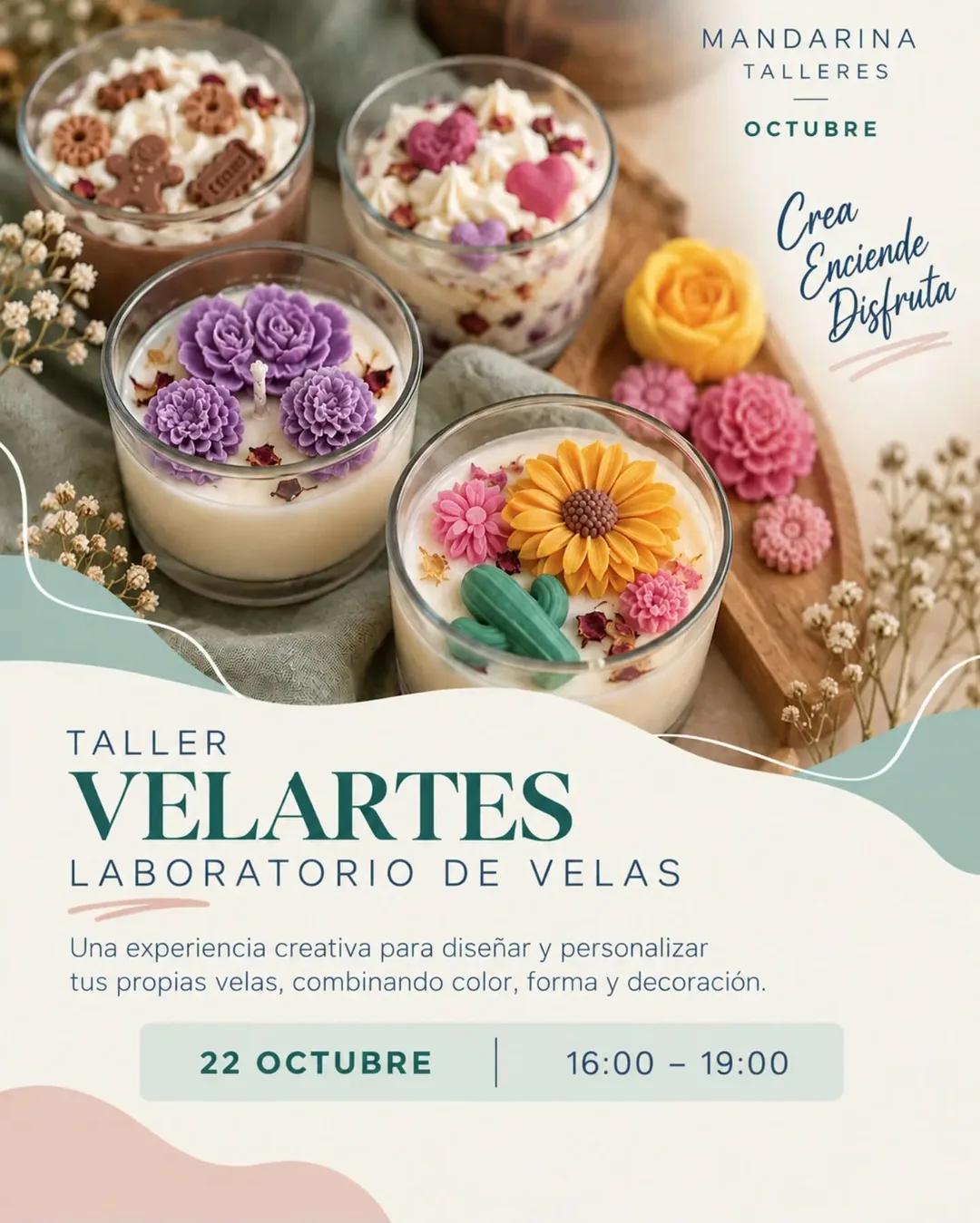 Cartel de Taller Velartes - Laboratorio de Velas