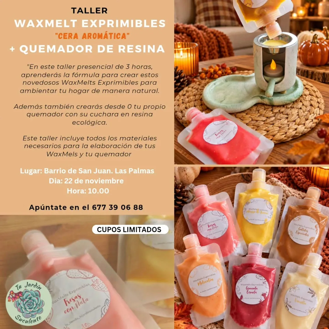 Cartel de Taller Waxmelt Exprimibles 'Cera Aromática' + Quemador de Resina