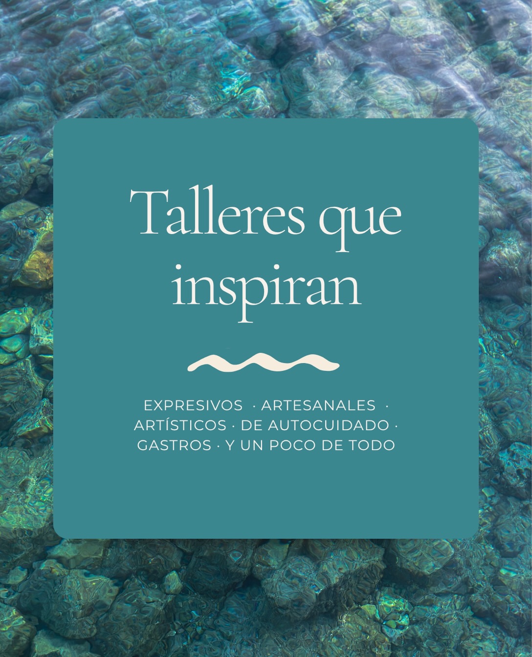 Talleres para crear, aprender, probar cosas nuevas y sumar experiencias diferentes✨